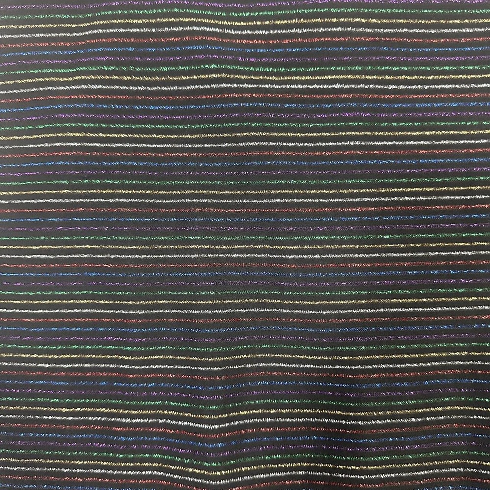Eci Black Multi-Colored Glitter Striped Knee-Length Pencil Skirt Size Medium - Picture 2 of 8